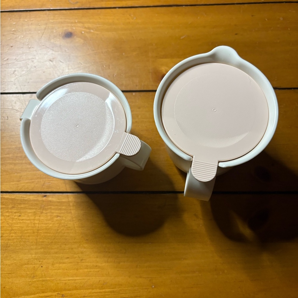 🔥Vintage Tupperware Pink & White Sugar Bowl & Creamer Set